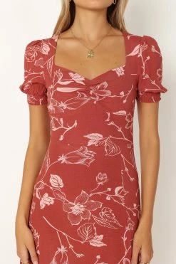 Franklin Maxi Dress - Rust Floral -Dress Shop petal and pup usa dresses franklin maxi dress rust floral 33935878815921