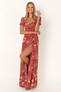 Franklin Maxi Dress - Rust Floral -Dress Shop petal and pup usa dresses franklin maxi dress rust floral 33935878848689