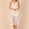 Franque Midi Lace Dress - White Lace