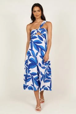 Freddie Midi Dress - White/Blue -Dress Shop petal and pup usa dresses freddie midi dress white blue 33173382234289