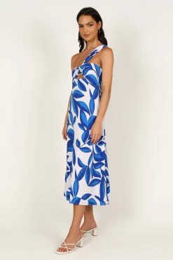 Freddie Midi Dress - White/Blue -Dress Shop petal and pup usa dresses freddie midi dress white blue 33173382332593