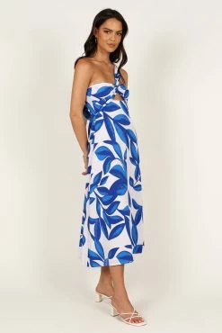 Freddie Midi Dress - White/Blue -Dress Shop petal and pup usa dresses freddie midi dress white blue 33173382398129