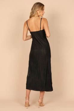 Frenchie Cut Out Pleated Midi Dress - Black -Dress Shop petal and pup usa dresses frenchie cut out pleated midi dress black 32558179057841