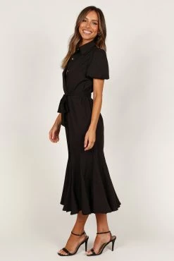 Gabrielle Button Down Midi Dress - Black 8 Gabrielle Button Down Midi Dress - Black -Dress Shop petal and pup usa dresses gabrielle button down midi dress black 33245581836465