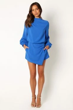 Galen Long Sleeve Mini Dress - Paris Blue -Dress Shop petal and pup usa dresses galen long sleeve mini dress paris blue 34007535288497