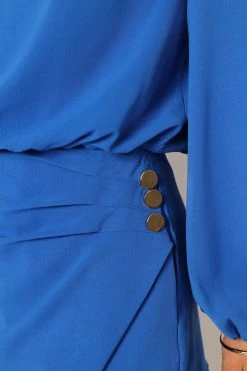 Galen Long Sleeve Mini Dress - Paris Blue -Dress Shop petal and pup usa dresses galen long sleeve mini dress paris blue 34007535419569