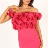 Gemma Off Shoulder Mini Dress - Hot Pink