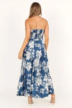 Gemma Strapless Maxi Dress - Blue Floral -Dress Shop petal and pup usa dresses gemma strapless maxi dress blue floral 33543064813745