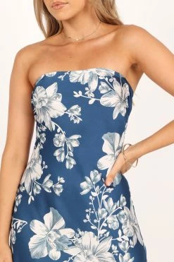 Gemma Strapless Maxi Dress - Blue Floral -Dress Shop petal and pup usa dresses gemma strapless maxi dress blue floral 33543064879281