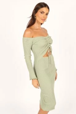 Geneva Off Shoulder Midi Dress - Sage 23 Geneva Off Shoulder Midi Dress - Sage -Dress Shop petal and pup usa dresses geneva off shoulder midi dress sage 33553179246769