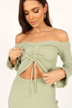Geneva Off Shoulder Midi Dress - Sage 14 Geneva Off Shoulder Midi Dress - Sage -Dress Shop petal and pup usa dresses geneva off shoulder midi dress sage 33553179279537
