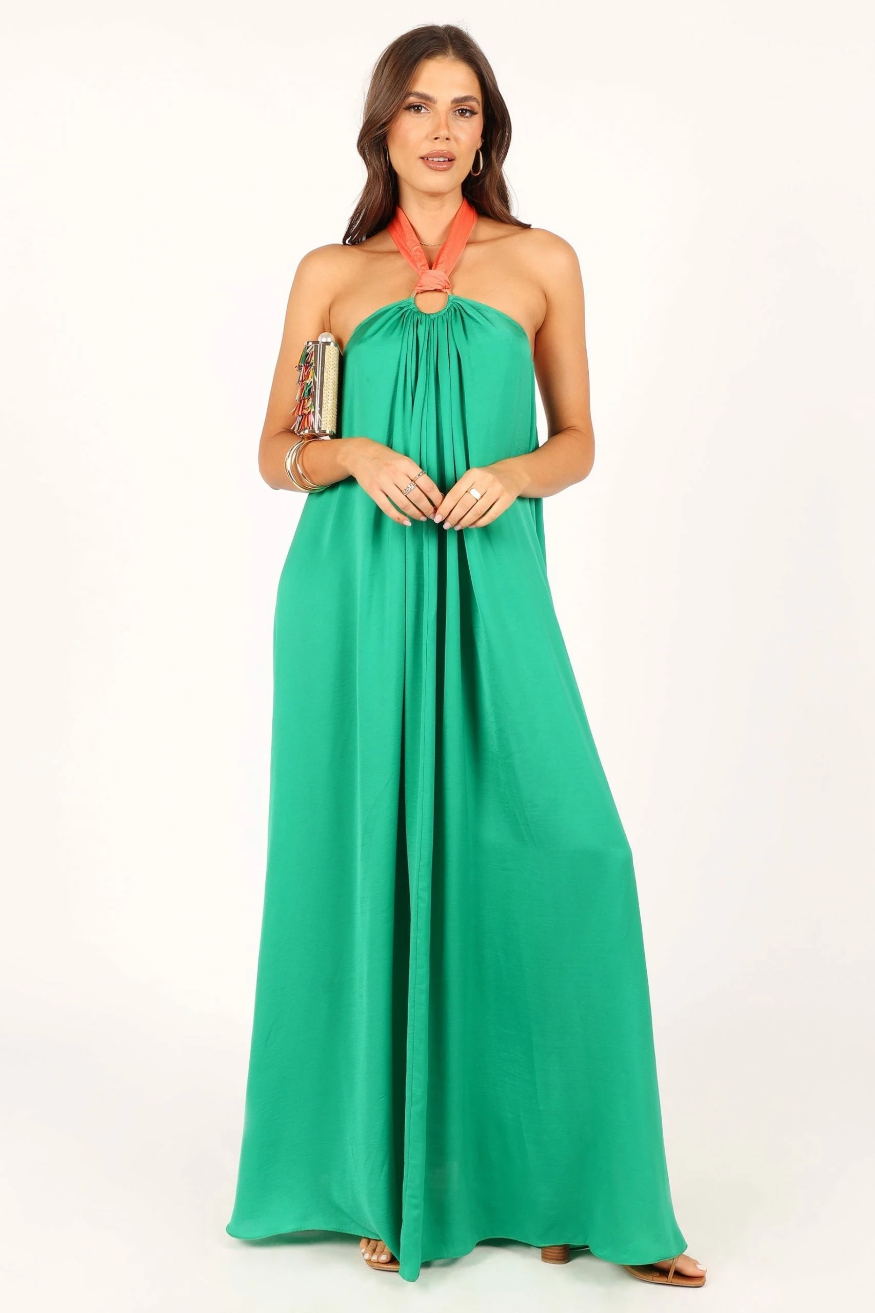 Giana Halter Neck Maxi Dress - Green 6 Giana Halter Neck Maxi Dress - Green - Image 6