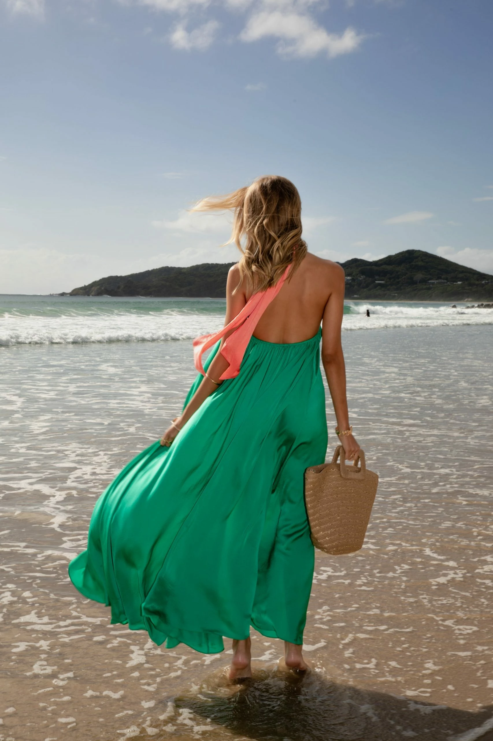 Giana Halter Neck Maxi Dress - Green 2 Giana Halter Neck Maxi Dress - Green - Image 2