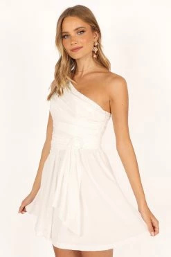 Gilbert One Shoulder Mini Dress - White -Dress Shop petal and pup usa dresses gilbert one shoulder mini dress white 33712107520177