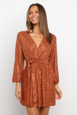 Glitz Dress - Rust -Dress Shop petal and pup usa dresses glitz dress rust 23349971058865 1