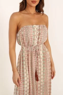 Halliday Strapless Midi Dress - Tan Print 17 Halliday Strapless Midi Dress - Tan Print -Dress Shop petal and pup usa dresses halliday strapless midi dress tan print 33810829869233