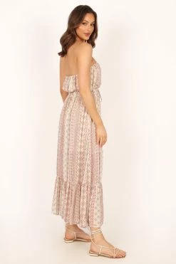 Halliday Strapless Midi Dress - Tan Print 22 Halliday Strapless Midi Dress - Tan Print -Dress Shop petal and pup usa dresses halliday strapless midi dress tan print 33810830033073