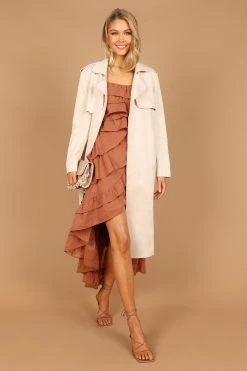 Hannah Multi Tiered Midi Dress - Dusty Rust -Dress Shop petal and pup usa dresses hannah multi tiered midi dress dusty rust 32619402952881