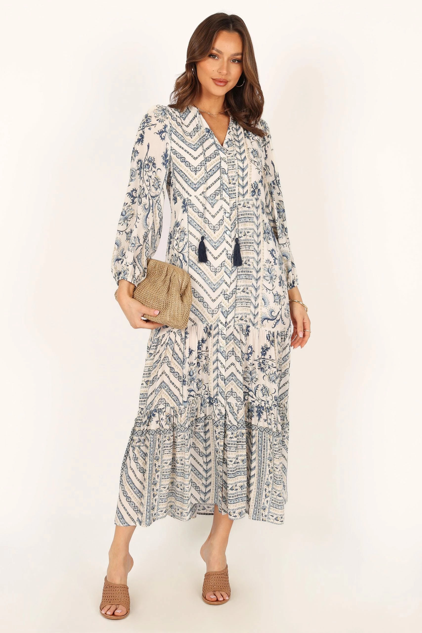 Harper Long Sleeve Maxi Dress - Seaside 1 Harper Long Sleeve Maxi Dress - Seaside