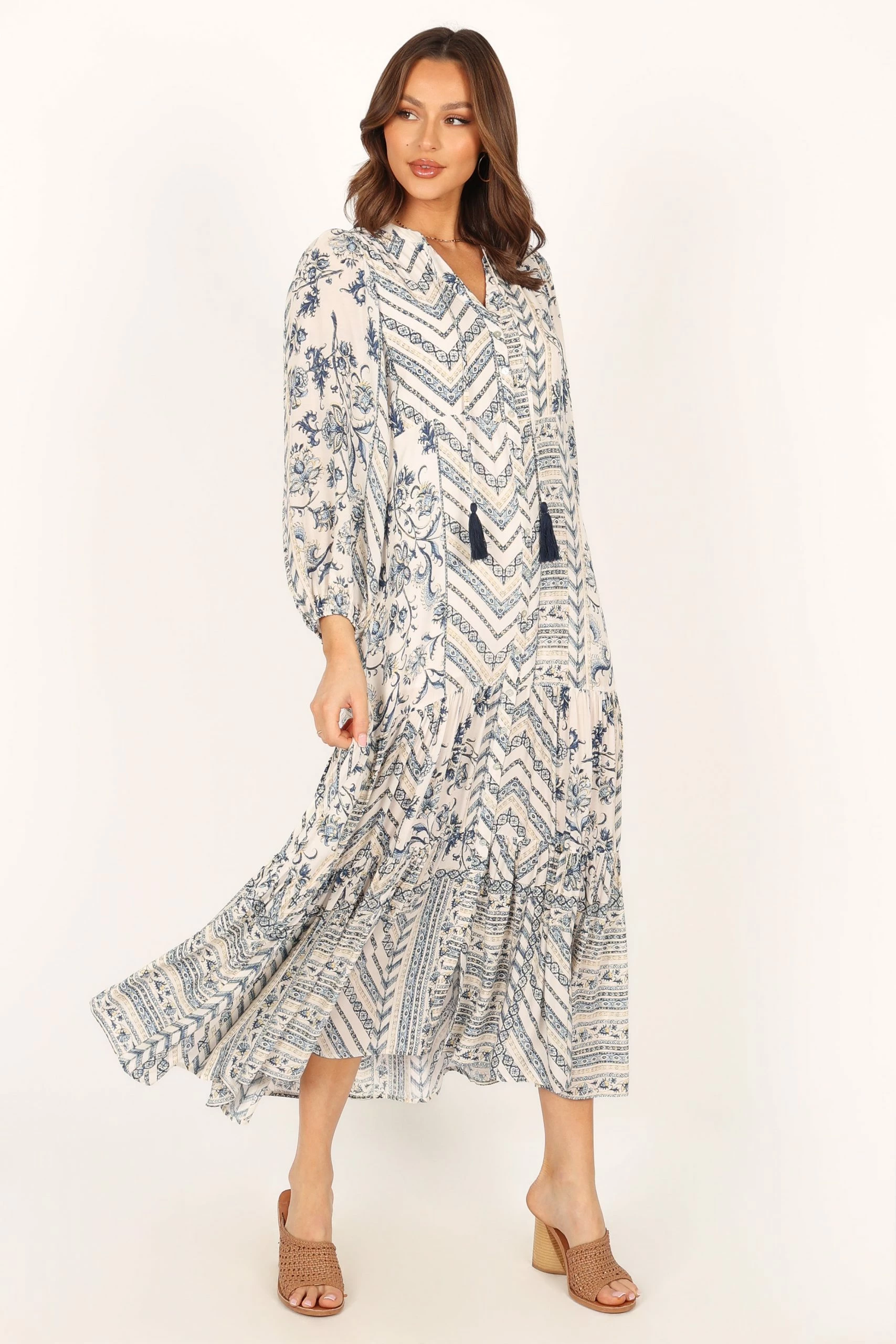 Harper Long Sleeve Maxi Dress - Seaside 3 Harper Long Sleeve Maxi Dress - Seaside - Image 3