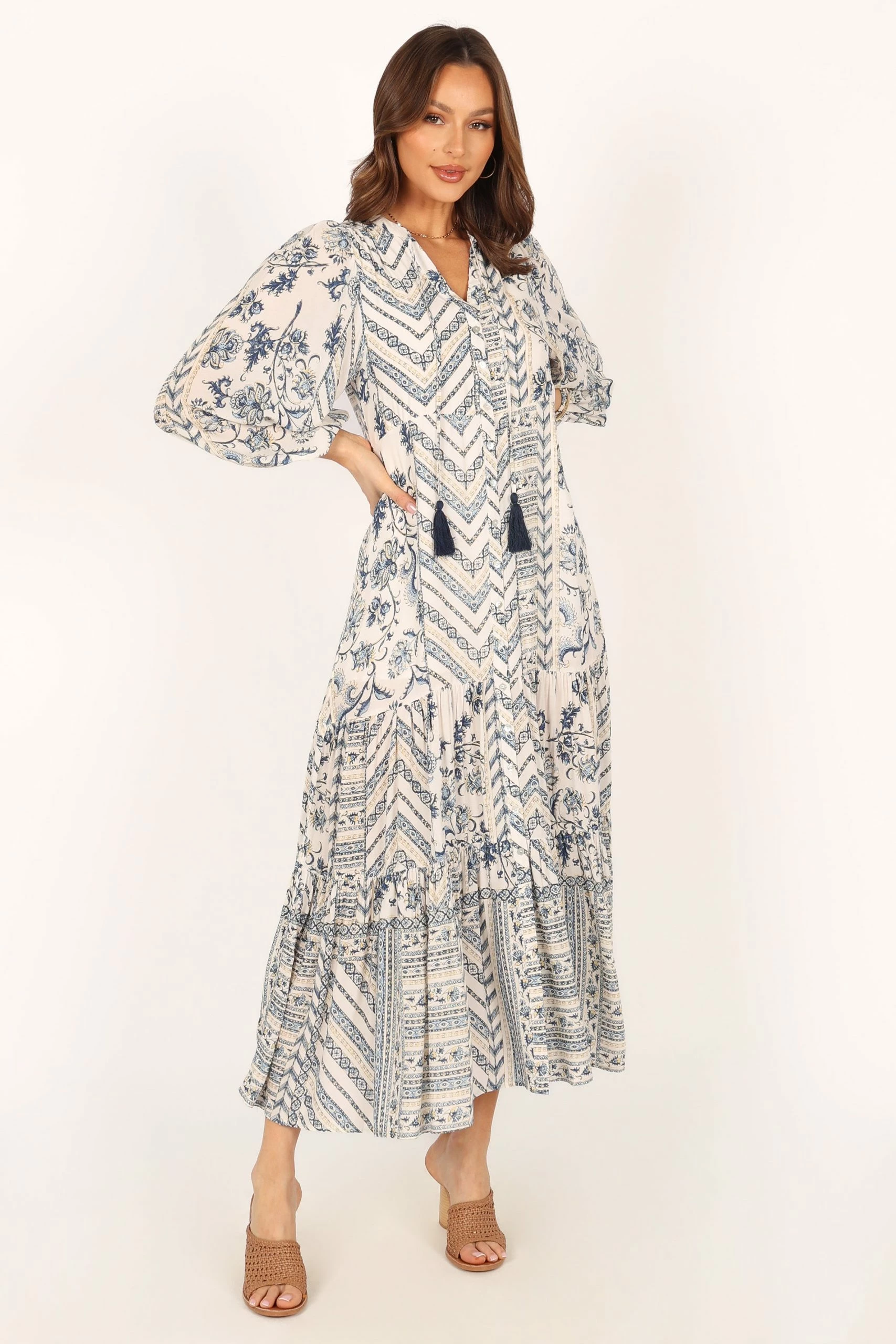 Harper Long Sleeve Maxi Dress - Seaside 4 Harper Long Sleeve Maxi Dress - Seaside - Image 4