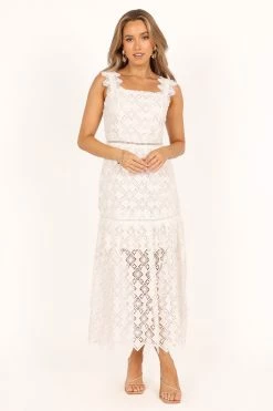 Harper Midi Lace Dress - White -Dress Shop petal and pup usa dresses harper midi lace dress white 33537218511025