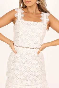 Harper Midi Lace Dress - White -Dress Shop petal and pup usa dresses harper midi lace dress white 33537218543793