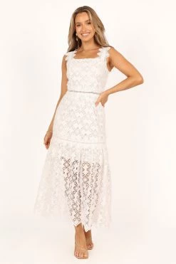 Harper Midi Lace Dress - White -Dress Shop petal and pup usa dresses harper midi lace dress white 33537218674865