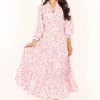 Haydee Long Sleeve Maxi Dress - Pink Floral