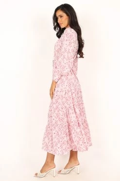 Haydee Long Sleeve Maxi Dress - Pink Floral -Dress Shop petal and pup usa dresses haydee long sleeve maxi dress pink floral 33987166372017