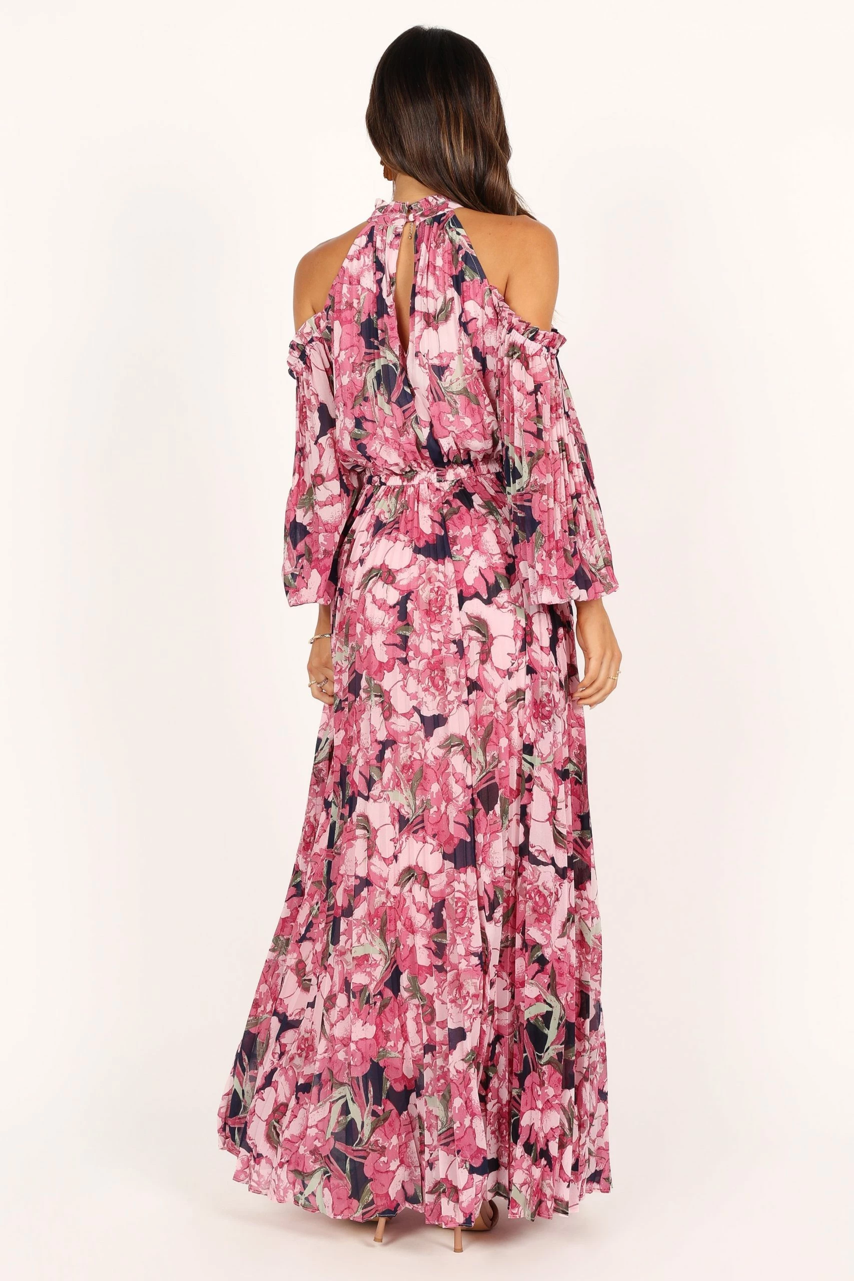 Hilary Pleated Maxi Dress - Pink Floral 9 Hilary Pleated Maxi Dress - Pink Floral - Image 9