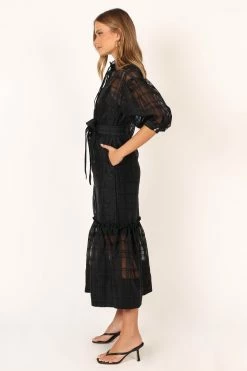 Izzy Long Sleeve Maxi Dress - Black -Dress Shop petal and pup usa dresses izzy long sleeve maxi dress black 34007551115441