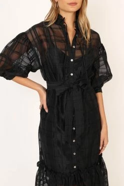 Izzy Long Sleeve Maxi Dress - Black -Dress Shop petal and pup usa dresses izzy long sleeve maxi dress black 34007551148209
