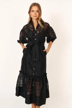 Izzy Long Sleeve Maxi Dress - Black -Dress Shop petal and pup usa dresses izzy long sleeve maxi dress black 34007551279281