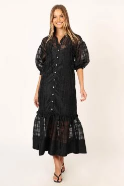 Izzy Long Sleeve Maxi Dress - Black -Dress Shop petal and pup usa dresses izzy long sleeve maxi dress black 34007551377585