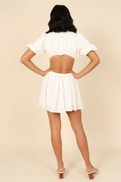 Joanna Cut Out Mini Dress - White -Dress Shop petal and pup usa dresses joanna cut out mini dress white 32129770684593