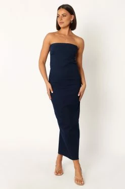 Jojo Strapless Maxi Dress - Dark Denim -Dress Shop petal and pup usa dresses jojo strapless maxi dress dark denim 33951042830513