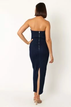 Jojo Strapless Maxi Dress - Dark Denim -Dress Shop petal and pup usa dresses jojo strapless maxi dress dark denim 33951042961585