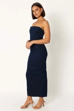 Jojo Strapless Maxi Dress - Dark Denim -Dress Shop petal and pup usa dresses jojo strapless maxi dress dark denim 33951042994353
