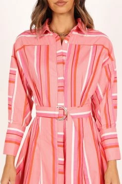 Julia Belted Mini Dress - Pink Stripe 12 Julia Belted Mini Dress - Pink Stripe -Dress Shop petal and pup usa dresses julia belted mini dress pink stripe 33488430596273