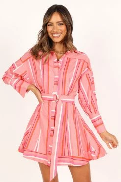 Julia Belted Mini Dress - Pink Stripe 17 Julia Belted Mini Dress - Pink Stripe -Dress Shop petal and pup usa dresses julia belted mini dress pink stripe 33488430760113
