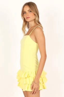 Junee Mini Dress - Lemon -Dress Shop petal and pup usa dresses junee mini dress lemon 33752451678385