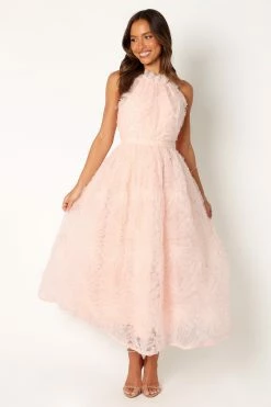 Kai Textured Midi Dress - Blush -Dress Shop petal and pup usa dresses kai textured midi dress blush 34024231272625
