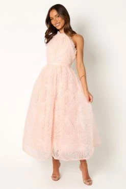 Kai Textured Midi Dress - Blush -Dress Shop petal and pup usa dresses kai textured midi dress blush 34024231305393