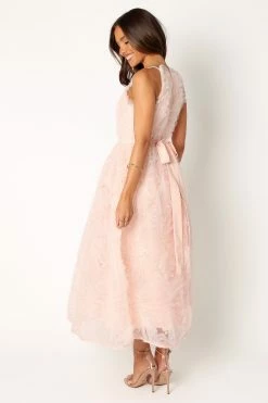 Kai Textured Midi Dress - Blush -Dress Shop petal and pup usa dresses kai textured midi dress blush 34024231338161