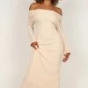 Kennedy Off Shoulder Knit Maxi Dress - Cream