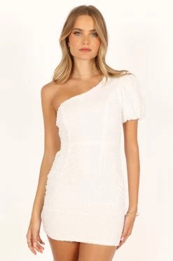Khloe Mini Dress - White -Dress Shop petal and pup usa dresses khloe mini dress white 33815350542513
