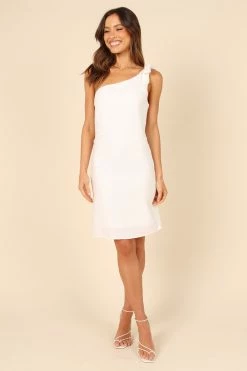 Kinley One Shoulder Dress - White -Dress Shop petal and pup usa dresses kinley one shoulder dress white 32164323918001