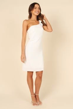 Kinley One Shoulder Dress - White -Dress Shop petal and pup usa dresses kinley one shoulder dress white 32164324016305