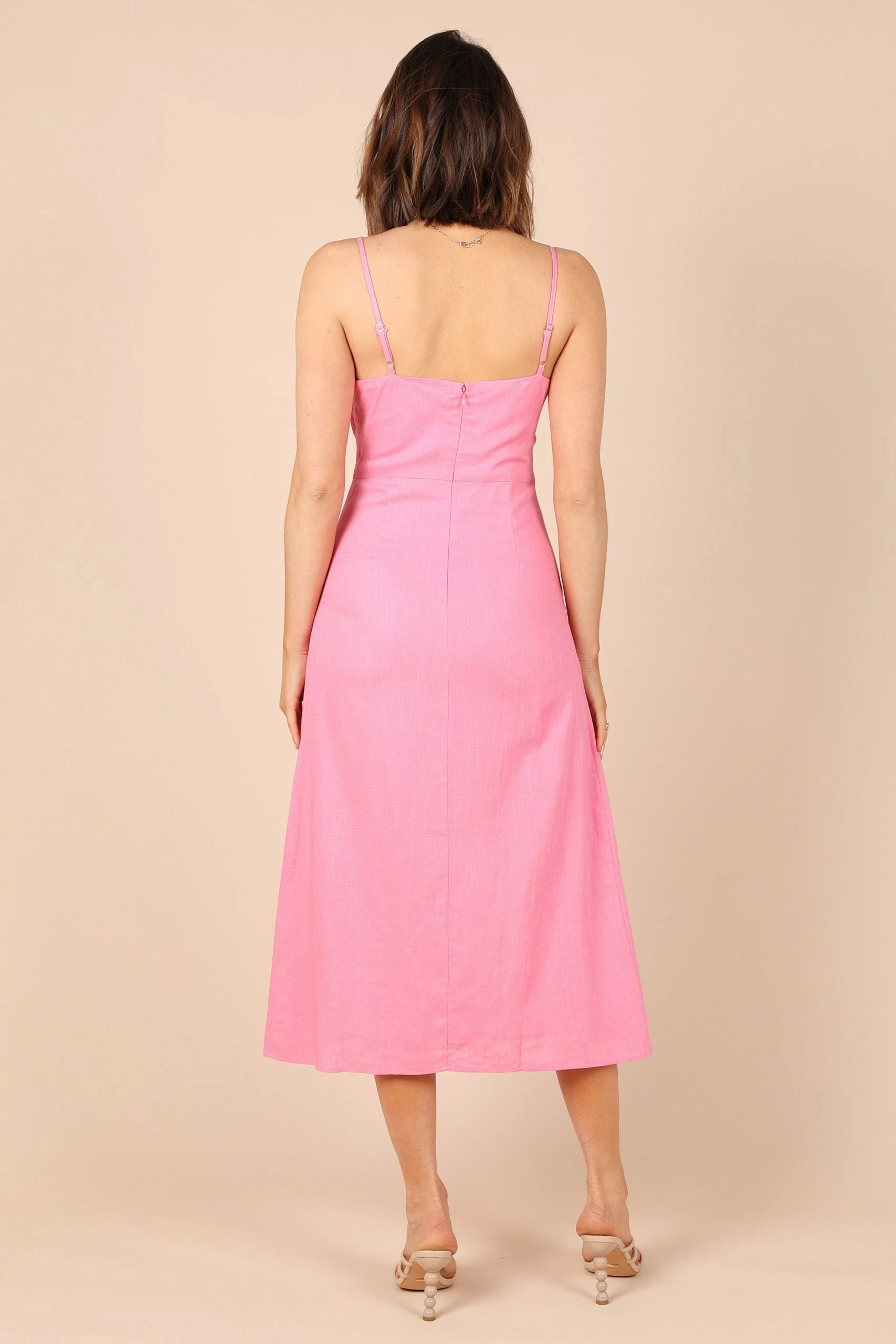 Krystal Midi Dress - Hot Pink 2 Krystal Midi Dress - Hot Pink - Image 2